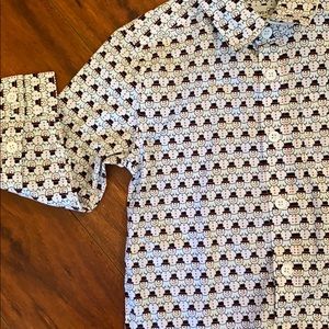 Christmas snowman boys button up shirt
